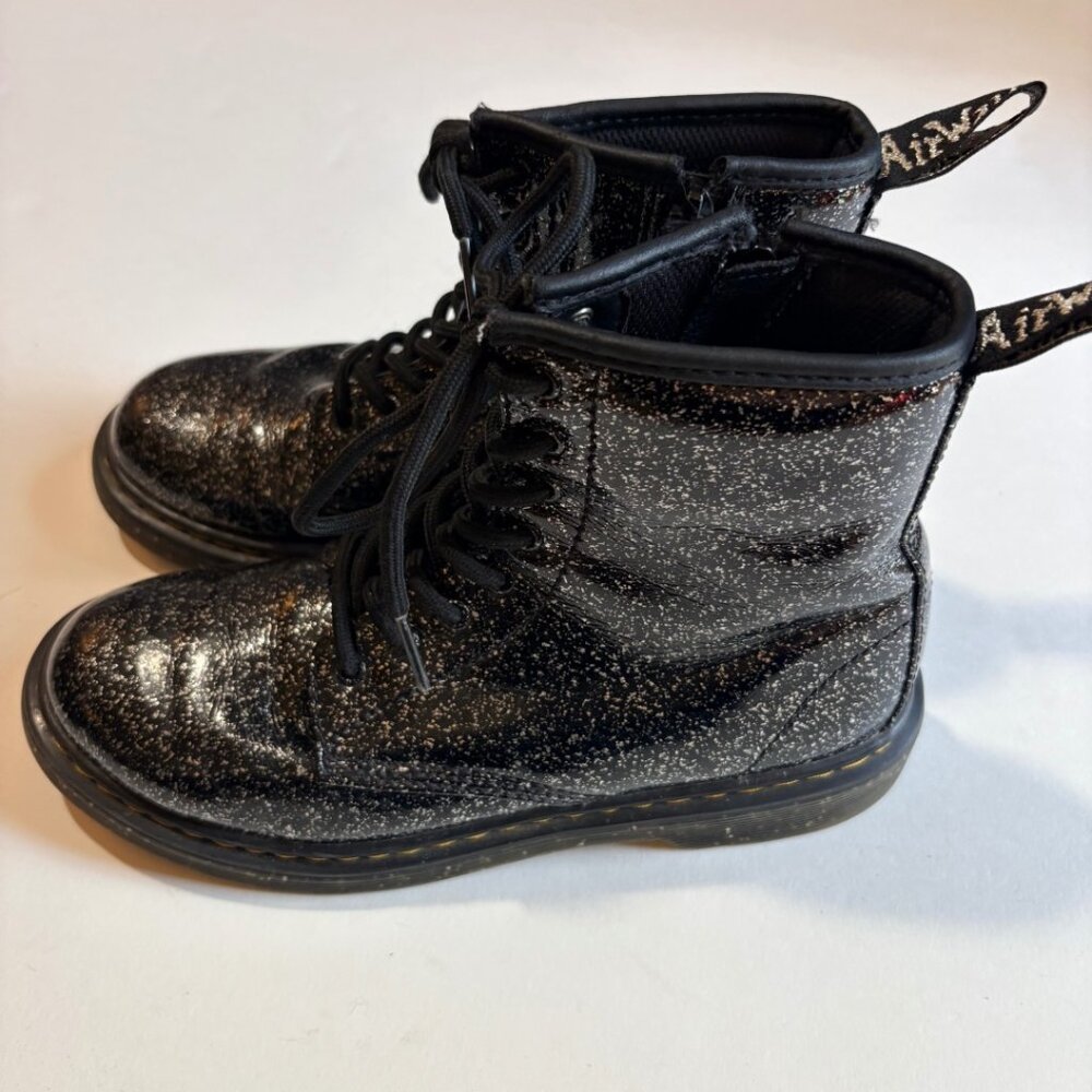 Dr Martens 1460 Glitter Combat Boots Black Youth US 4 Y2K Grunge - Picture 4 of 10